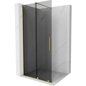 MEXEN/S - Velar Sprchová zástena posuvná Walk-in 85 x 200, grafit 8 mm, zlato 871-085-000-43-50 vyobraziť