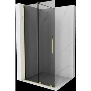 MEXEN/S - Velar Sprchová zástena posuvná Walk-in 100 x 200, grafit 8 mm, zlato 871-100-000-43-50 vyobraziť