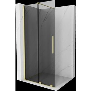 MEXEN/S - Velar Sprchová zástena posuvná Walk-in 100 x 200, grafit 8 mm, zlato kartáčovaná 871-100-000-43-55 vyobraziť