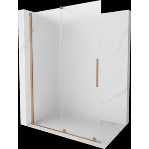 MEXEN/S - Velar Sprchová zástena posuvná Walk-in 130 x 200, dekor 8 mm, meď kartáčovaná 871-130-000-33-65 vyobraziť