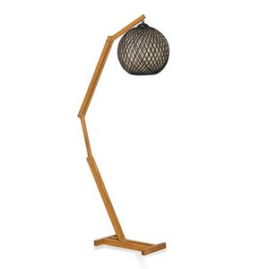 Stojacia lampa Beehive z masívu čierna/hnedá vyobraziť