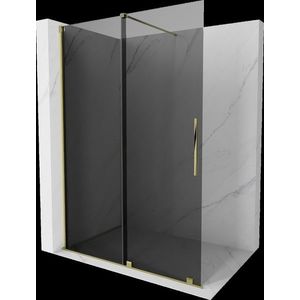 MEXEN/S - Velar Sprchová zástena posuvná Walk-in 150 x 200, grafit 8 mm, zlato 871-150-000-43-50 vyobraziť