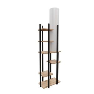 Stojacia lampa Nora IV čierna/prírodný dub vyobraziť