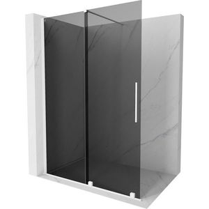MEXEN/S - Velar Sprchová zástena posuvná Walk-in 160 x 200, grafit 8 mm, biela 871-160-000-43-20 vyobraziť