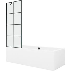 MEXEN/S - Cube obdĺžniková vaňa 170 x 80 cm s panelom + vaňová zástena 70, čierna vzor 550517080X9507007077 vyobraziť