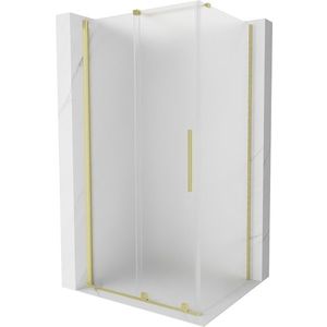 MEXEN/S - Velár sprchovací kút, posuvné dvere 90 x 85, dekor, zlato kartáčovaná 871-090-085-31-55 vyobraziť