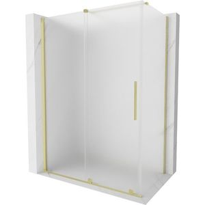 MEXEN/S - Velár sprchovací kút, posuvné dvere 130 x 75, dekor, zlato kartáčovaná 871-130-075-31-55 vyobraziť