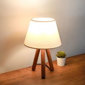 Stolová lampa Shade I krémová/hnedá vyobraziť