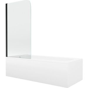 MEXEN/S - Vega obdĺžniková vaňa 160 x 70 cm s panelom + vaňová zástena 70, transparent, čierna 550116070X9007017000 vyobraziť