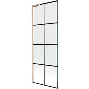 MEXEN/S - Next L vaňová zástena FIX 70 x 150, čierna vzor, meď kartáčovaná 895-070-000-03-77-65 vyobraziť