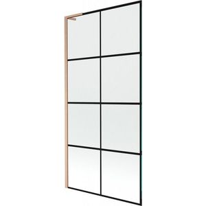 MEXEN/S - Next L vaňová zástena FIX 90 x 150, čierna vzor, meď kartáčovaná 895-090-000-03-77-65 vyobraziť