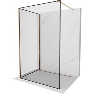 MEXEN/S - Kioto Sprchová zástena WALK-IN 90 x 70, čierna vzor, ružové zlato 800-090-212-60-70-070 vyobraziť