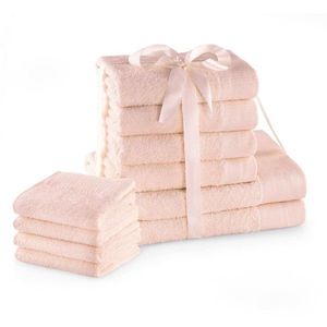 Súprava bavlnených uterákov AmeliaHome AMARI 2+4+4 ks svetloružová vyobraziť