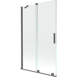 MEXEN/S - Velar Dvojkrídlová posuvná vaňová zástena 150 x 150, transparent, šedá kartáčovaná 896-150-000-01-66 vyobraziť