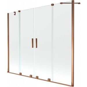 MEXEN/S - Velar Duo Dvojkrídlová posuvná vaňová zástena 200 x 150, transparent, růžové zlato 896-200-000-02-60 vyobraziť