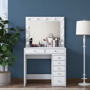 Toaletný stolík Melissa 03 s LED zrkadlom biely vyobraziť