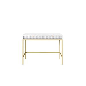 Toaletný stolík Nova 104 cm biely/zlatý vyobraziť