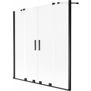 MEXEN/S - Velar Duo dvojkrídlová posuvná vaňová zástena 150 x 150, dekor, čierna 896-150-000-32-70 vyobraziť