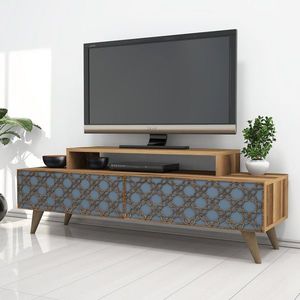 TV stolík CITY 140 cm orech/modrý vyobraziť