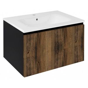 SAPHO - LOREA umývadlová skrinka 70x44x51, 2cm, 1x zásuvka, dub collingwood/čierna mat LE070-1935 vyobraziť