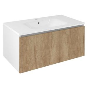 SAPHO - LOREA umývadlová skrinka 90x44x51, 2cm, 1x zásuvka, dub alabama/biela mat LE090-2231 vyobraziť