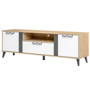 TV stolík Moet 25 170 cm orech americký Jackson/biely/grafit vyobraziť
