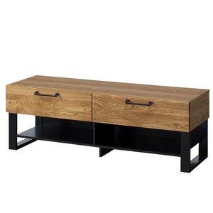 TV stolík Mosaic 24 135 cm z masívu dub medový/čierny vyobraziť