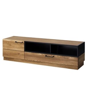 TV stolík Mosaic 25 170 cm z masívu dub medový/čierny vyobraziť