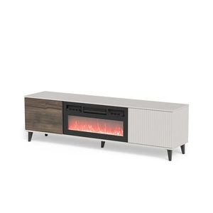 TV stolík Random 180 cm s krbom kašmír/orech vyobraziť