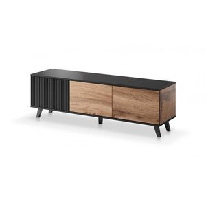 TV stolík Rakom 150 cm dub votan/čierny vyobraziť