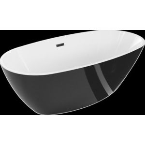 MEXEN/S - Eris voľne stojaca vaňa 180 x 95, biela/čierna, sifón a prepad čierna 53441809575-70 vyobraziť