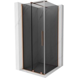 MEXEN/S - Velár sprchovací kút, posuvné dvere 90 x 90, grafit, meď kartáčovaná 871-090-090-41-65 vyobraziť