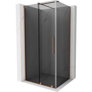 MEXEN/S - Velár sprchovací kút, posuvné dvere 90 x 100, grafit, meď kartáčovaná 871-090-100-41-65 vyobraziť