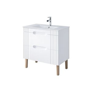Umývadlová skrinka Fiji so zápustným umývadlom 80 cm biela/dub coast evoke vyobraziť