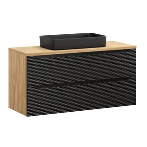 Umývadlová skrinka Ocean 120 cm s doskou a umývadlom čierna/dub olejovaný vyobraziť