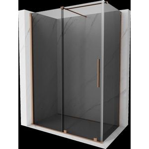 MEXEN/S - Velár sprchovací kút, posuvné dvere 130 x 75, grafit, meď kartáčovaná 871-130-075-41-65 vyobraziť