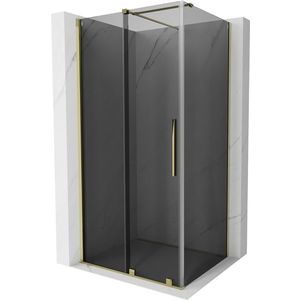 MEXEN/S - Velár sprchovací kút, posuvné dvere 130 x 85, grafit, zlato 871-130-085-41-50 vyobraziť