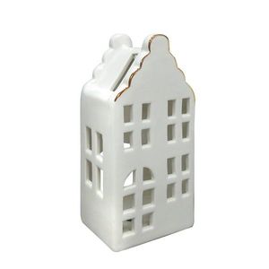 Vianočná keramická lampáš HYTTE VI 16, 8 cm biela vyobraziť