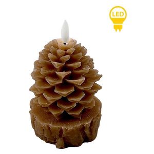Vianočná LED dekoračná sviečka Nikolao Tre 15, 5 cm hnedá vyobraziť