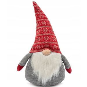 Vianočný škriatok elf 019 - 50 cm červený/šedý vyobraziť