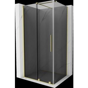 MEXEN/S - Velár sprchovací kút, posuvné dvere 140 x 100, grafit, zlato kartáčovaná 871-140-100-41-55 vyobraziť