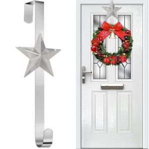 Vianočný vešiak na dvere STAR 37 cm strieborný vyobraziť