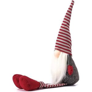 Vianočný škriatok ELF 025 - 60 cm sivý/červený vyobraziť