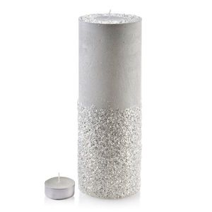 Veľký moderný svietnik Diamant 36 cm biely vyobraziť
