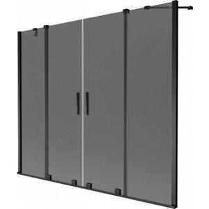 MEXEN/S - Velar Duo dvojkrídlová posuvná vaňová zástena 200 x 150, grafit, čierna 896-200-000-42-70 vyobraziť