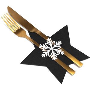 Vianočný obal na príbor Black Star 4 ks čierny vyobraziť