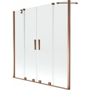 MEXEN/S - Velar Duo Dvojkrídlová posuvná vaňová zástena 140 x 150, transparent, růžové zlato 896-140-000-02-60 vyobraziť