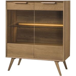 Vitrína Leo 16 II 105 cm s LED osvetlením dub rustikálny karamelový vyobraziť
