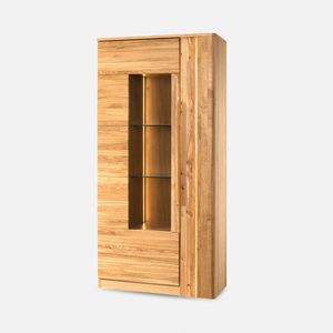 Vitrína London 12 98 cm z masívu s LED osvetlením dub prírodný vyobraziť
