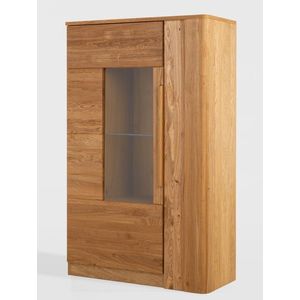 Vitrína London 15 98 cm z masívu s LED osvetlením dub prírodný vyobraziť